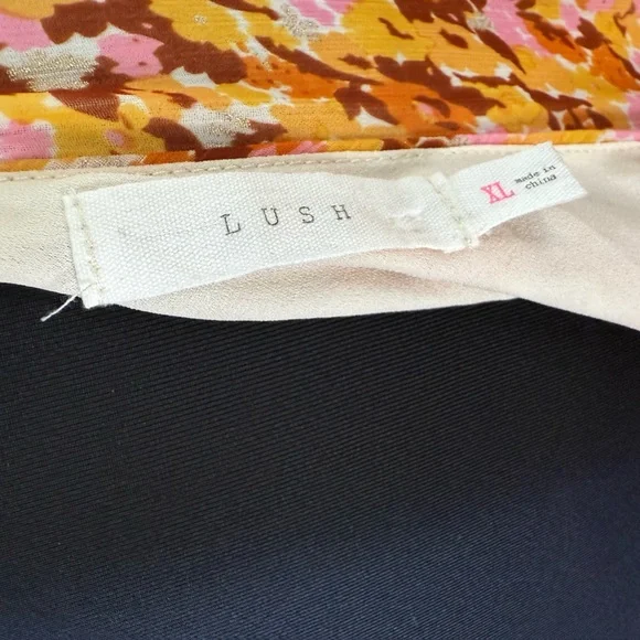 Lush Multicolor Floral one sleeve dress size XL - Picture 9 of 9